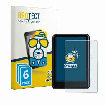 Parte frontal de un envase de producto con el logotipo de la marca BROTECT. Al lado se muestra el dispositivo Hiby R3 Pro II c