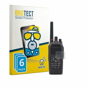Face avant d’un emballage produit avec le logo de la marque BROTECT. À côté, l’appareil Icom IC-F4400DT est représenté avec la