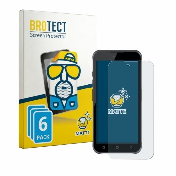 Front side of a product packaging with the brand logo BROTECT. Next to it is the device Bluebird VF550 shown with the correspo