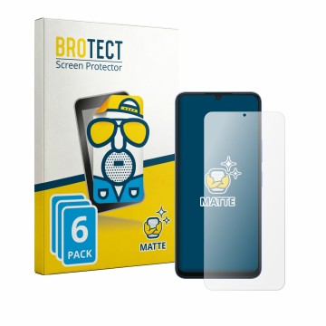 Parte frontal de un envase de producto con el logotipo de la marca BROTECT. Al lado se muestra el dispositivo Infinix Hot 60i 