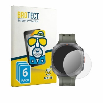 Face avant d’un emballage produit avec le logo de la marque BROTECT. À côté, l’appareil Samsung Galaxy Watch Ultra 2 (47 mm) e