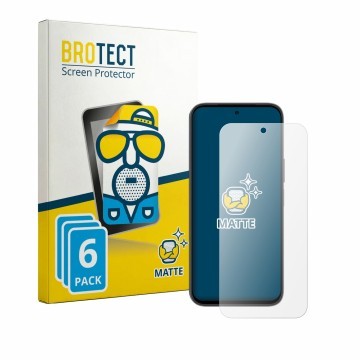Parte frontal de un envase de producto con el logotipo de la marca BROTECT. Al lado se muestra el dispositivo Honor X6e con su