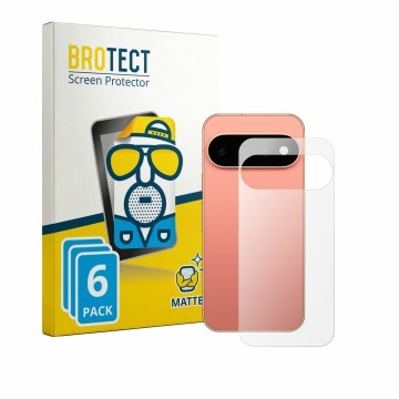 Front side of a product packaging with the brand logo BROTECT. Next to it is the device Google Pixel 11 Pro (Back) shown with 