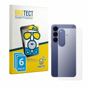 Front side of a product packaging with the brand logo BROTECT. Next to it is the device Samsung Galaxy S26 FE (Back) shown wit