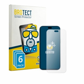 Face avant d’un emballage produit avec le logo de la marque BROTECT. À côté, l’appareil Apple iPhone 18 Pro Max est représenté
