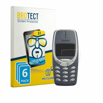 Parte frontale di una confezione del prodotto con il logo del marchio BROTECT. Accanto è raffigurato il dispositivo Nokia 3310