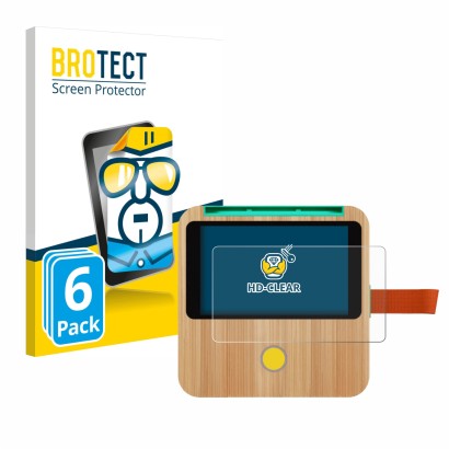 Front side of a product packaging with the brand logo BROTECT. Next to it is the device tigerbox Touch shown with the correspo