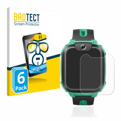 Vorderseite einer Produktverpackung mit dem Markenlogo BROTECT. Daneben ist das Gerät Imoo Watch Phone Z1 mit dem zugehörigen 