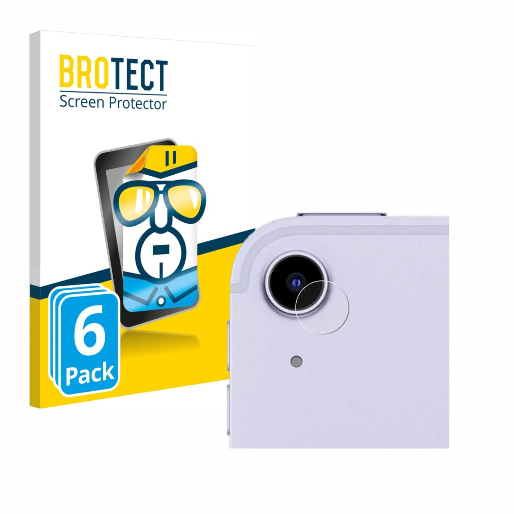 Parte frontale di una confezione del prodotto con il logo del marchio BROTECT. Accanto è raffigurato il dispositivo Apple iPad