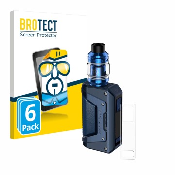Face avant d’un emballage produit avec le logo de la marque BROTECT. À côté, l’appareil GeekVape Aegis Legend 2 L200 est repré