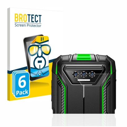 Front side of a product packaging with the brand logo BROTECT. Next to it is the device Doogee S41 Pro (ONLY Camera Lens) show