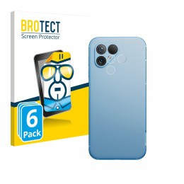 Vorderseite einer Produktverpackung mit dem Markenlogo BROTECT. Daneben ist das Gerät Fairphone 5 (NUR Kameraschutz) mit dem z