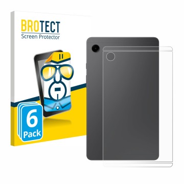 Vorderseite einer Produktverpackung mit dem Markenlogo BROTECT. Daneben ist das Gerät Samsung Galaxy Tab A9 WiFi (Rückseite) m