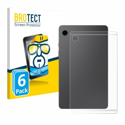 Face avant d’un emballage produit avec le logo de la marque BROTECT. À côté, l’appareil Samsung Galaxy Tab A9 WiFi (Arrière) e