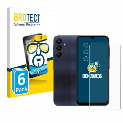 Parte frontal de un envase de producto con el logotipo de la marca BROTECT. Al lado se muestra el dispositivo Samsung Galaxy A