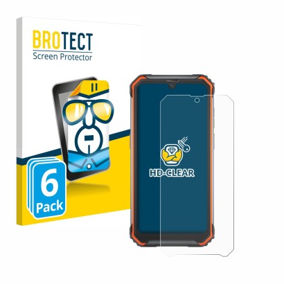 Face avant d’un emballage produit avec le logo de la marque BROTECT. À côté, l’appareil Blackview BV7200 est représenté avec l