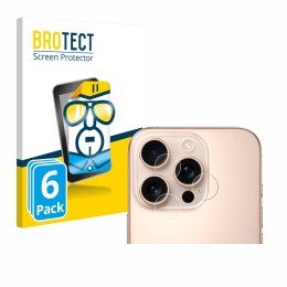 Parte frontal de un envase de producto con el logotipo de la marca BROTECT. Al lado se muestra el dispositivo Apple iPhone 16 