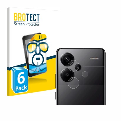 Vorderseite einer Produktverpackung mit dem Markenlogo BROTECT. Daneben ist das Gerät Xiaomi Redmi Note 13 Pro+ 5G (NUR Kamera