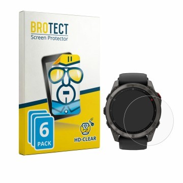 Parte frontale di una confezione del prodotto con il logo del marchio BROTECT. Accanto è raffigurato il dispositivo Garmin Fen