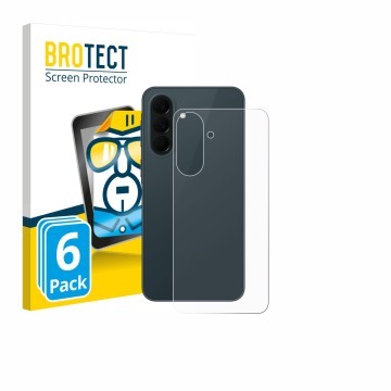 Vorderseite einer Produktverpackung mit dem Markenlogo BROTECT. Daneben ist das Gerät Samsung Galaxy A37 5G (Rückseite) mit de