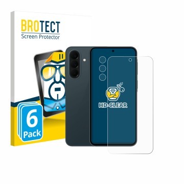 Vorderseite einer Produktverpackung mit dem Markenlogo BROTECT. Daneben ist das Gerät Samsung Galaxy A37 5G (Display+Kamera) m