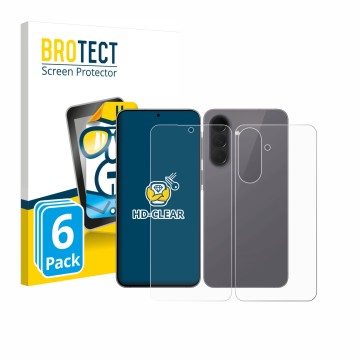 Vorderseite einer Produktverpackung mit dem Markenlogo BROTECT. Daneben ist das Gerät Samsung Galaxy A57 5G (Display+Rückseite