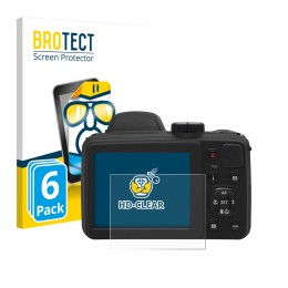 Parte frontal de un envase de producto con el logotipo de la marca BROTECT. Al lado se muestra el dispositivo Kodak Pixpro AZ4