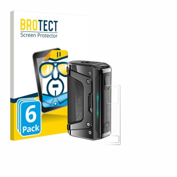 Face avant d’un emballage produit avec le logo de la marque BROTECT. À côté, l’appareil GeekVape Aegis Legend 5 est représenté