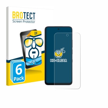 Parte frontal de un envase de producto con el logotipo de la marca BROTECT. Al lado se muestra el dispositivo TCL NxtPaper 70 