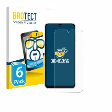 Vorderseite einer Produktverpackung mit dem Markenlogo BROTECT. Daneben ist das Gerät Samsung Galaxy M36 mit dem zugehörigen D