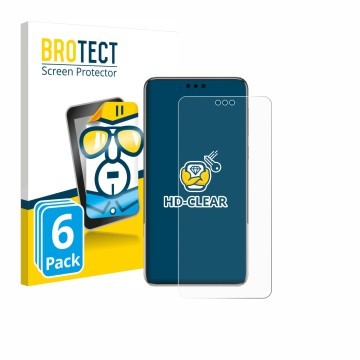 Face avant d’un emballage produit avec le logo de la marque BROTECT. À côté, l’appareil Huawei Mate 60 Pro Plus est représenté