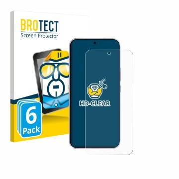 Parte frontal de un envase de producto con el logotipo de la marca BROTECT. Al lado se muestra el dispositivo Vivo V70 FE con 