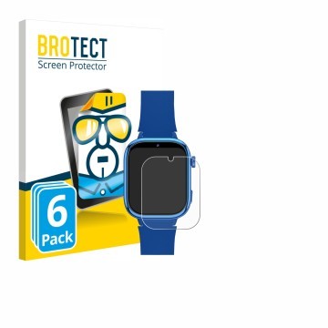Face avant d’un emballage produit avec le logo de la marque BROTECT. À côté, l’appareil whraills Kids Smartwatch est représent