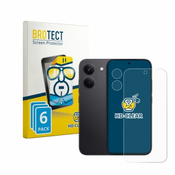 Front side of a product packaging with the brand logo BROTECT. Next to it is the device Xiaomi Poco X8 Pro Iron Man Edition (F