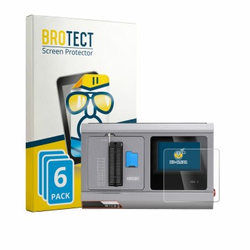 Parte frontal de un envase de producto con el logotipo de la marca BROTECT. Al lado se muestra el dispositivo Xhorse Multi-Pro