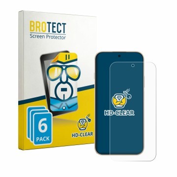 Front side of a product packaging with the brand logo BROTECT. Next to it is the device Huawei Enjoy 90 Pro Max shown with the