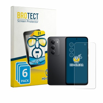 Parte frontal de un envase de producto con el logotipo de la marca BROTECT. Al lado se muestra el dispositivo Xiaomi Poco M8s 
