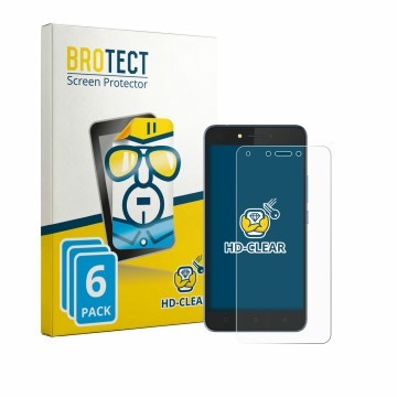 Front side of a product packaging with the brand logo BROTECT. Next to it is the device Tecno Pouvoir 1 shown with the corresp