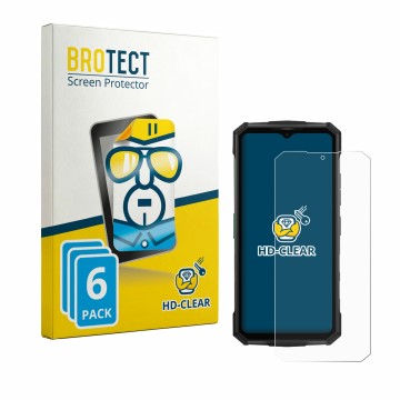 Parte frontal de un envase de producto con el logotipo de la marca BROTECT. Al lado se muestra el dispositivo Doogee Fire 7 Pr