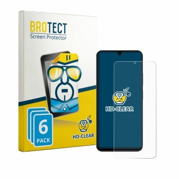 Parte frontal de un envase de producto con el logotipo de la marca BROTECT. Al lado se muestra el dispositivo Blackview Wave 1