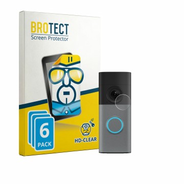 Vorderseite einer Produktverpackung mit dem Markenlogo BROTECT. Daneben ist das Gerät Ring Wired Video Doorbell mit dem zugehö
