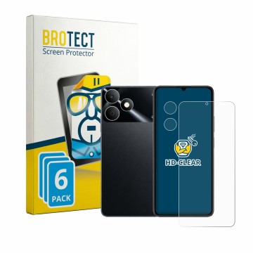 Vorderseite einer Produktverpackung mit dem Markenlogo BROTECT. Daneben ist das Gerät realme Note 80 (Display+Kamera) mit dem 