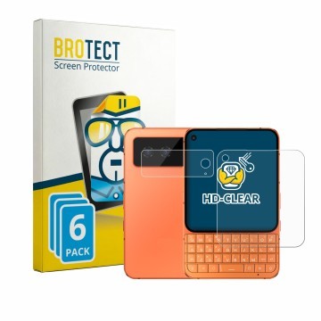 Parte frontale di una confezione del prodotto con il logo del marchio BROTECT. Accanto è raffigurato il dispositivo Unihertz T