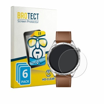 Parte frontal de un envase de producto con el logotipo de la marca BROTECT. Al lado se muestra el dispositivo Honor Watch 6 co
