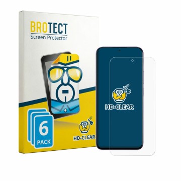 Front side of a product packaging with the brand logo BROTECT. Next to it is the device realme P4R 5G shown with the correspon
