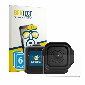 Face avant d’un emballage produit avec le logo de la marque BROTECT. À côté, l’appareil GoPro Mission 1 Pro est représenté ave