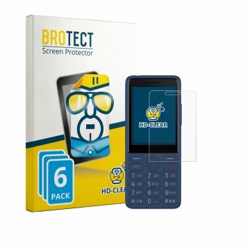 Parte frontal de un envase de producto con el logotipo de la marca BROTECT. Al lado se muestra el dispositivo TCL OneTouch 404