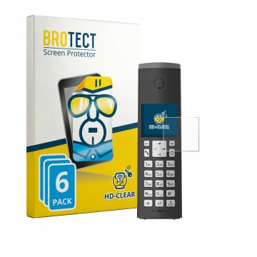 Vorderseite einer Produktverpackung mit dem Markenlogo BROTECT. Daneben ist das Gerät Panasonic KX-TGK220 mit dem zugehörigen 