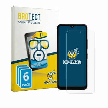 Parte frontal de un envase de producto con el logotipo de la marca BROTECT. Al lado se muestra el dispositivo HMD Arc con su p
