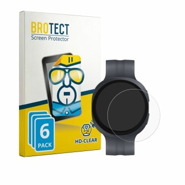 Face avant d’un emballage produit avec le logo de la marque BROTECT. À côté, l’appareil Samsung Galaxy Watch 9 (44 mm) est rep
